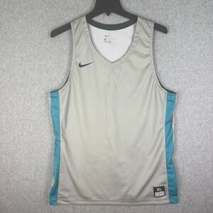 Nike Basketball Jersey Men's XL Gray Teal NBA Sleeveless Practice Tank Top